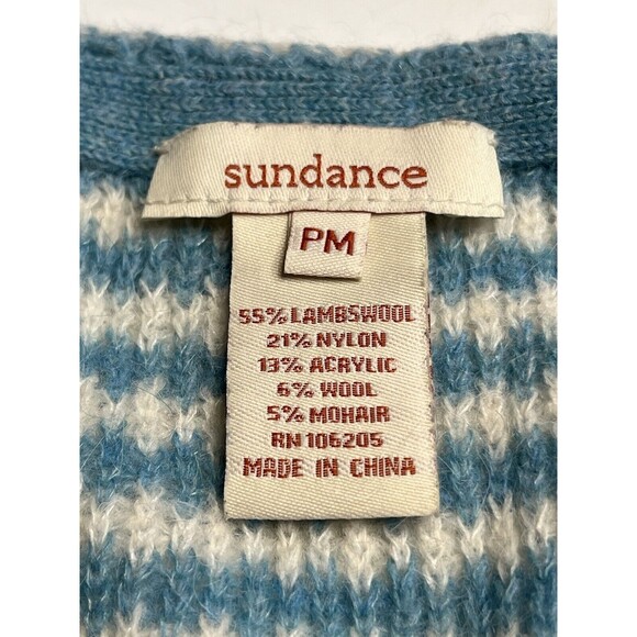 Lambswool Mohair V-neck Striped Button Up Sweater Sz PM - Picture 6 of 9